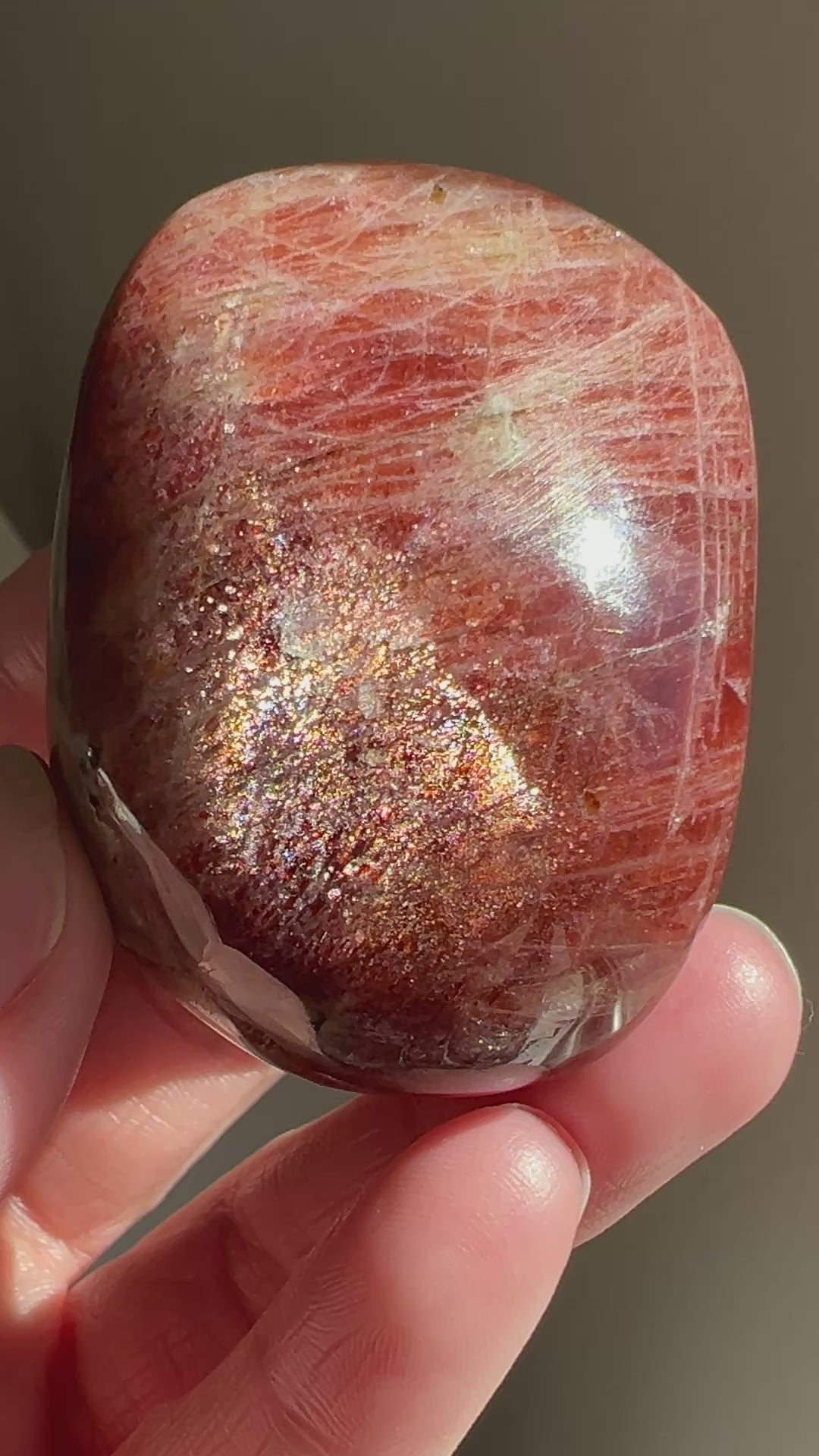 Tanzania Red Sunstone Palmstone (6) | 101.5g