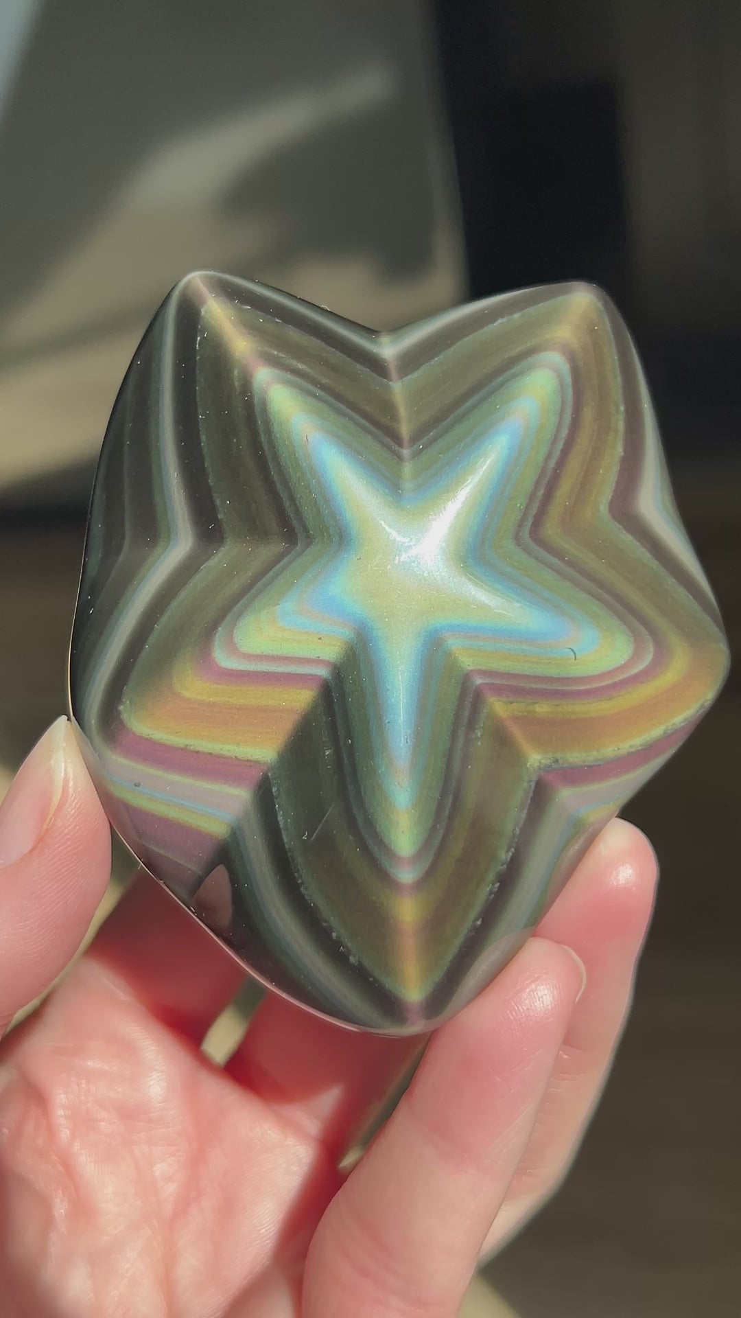 INCREDIBLE Rainbow Obsidian Star (45) | 192g