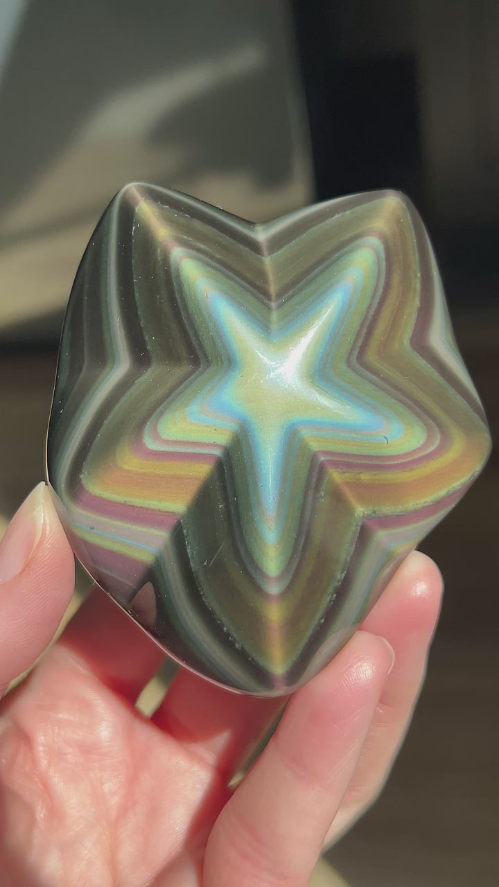 INCREDIBLE Rainbow Obsidian Star (45) | 192g