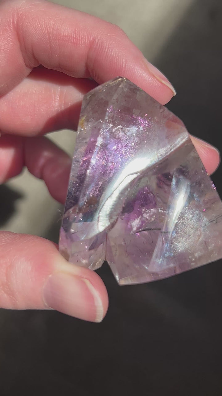 HUGE Pink Fire Quartz w/Amethyst (4) | 84.3g