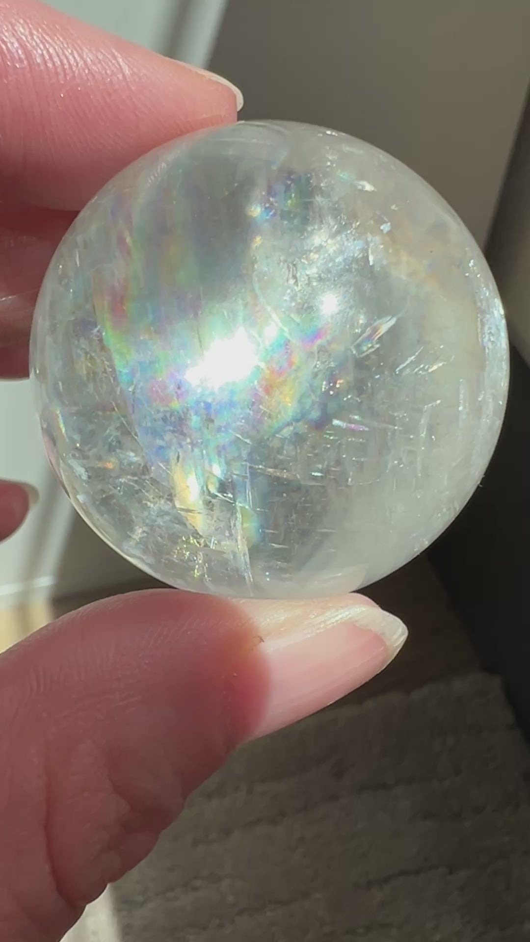Optical Calcite Sphere (12) | 84.3g 40mm