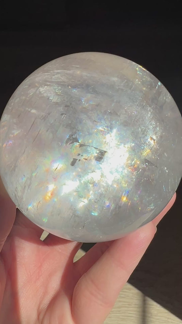 Optical Calcite Sphere (5) | 628.8g 76mm
