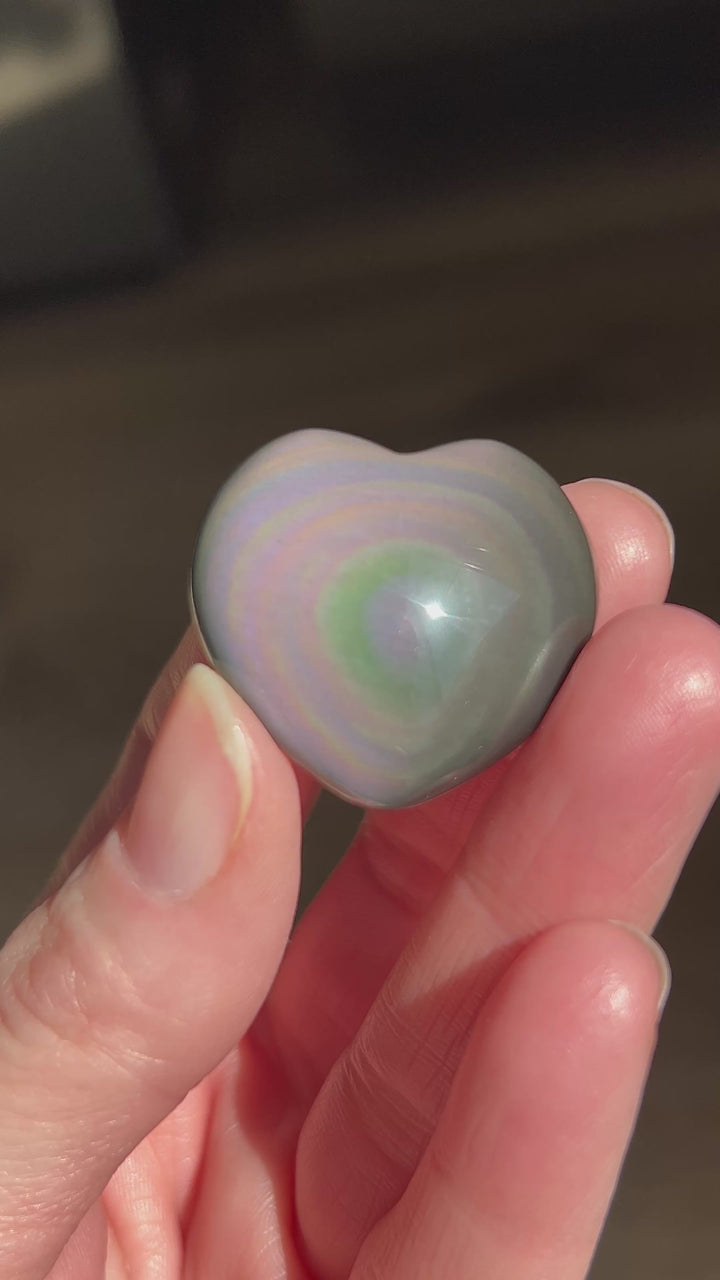 Rainbow Obsidian Heart (30)