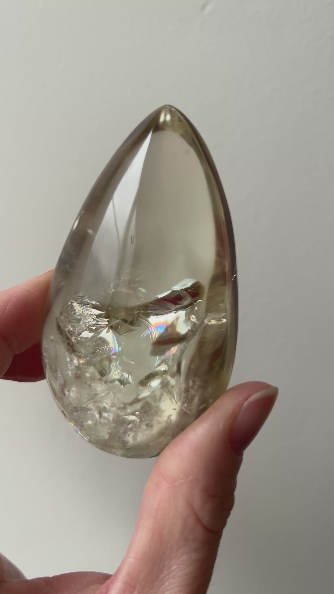 Rainbow Clear Quartz Palmstone | 119g