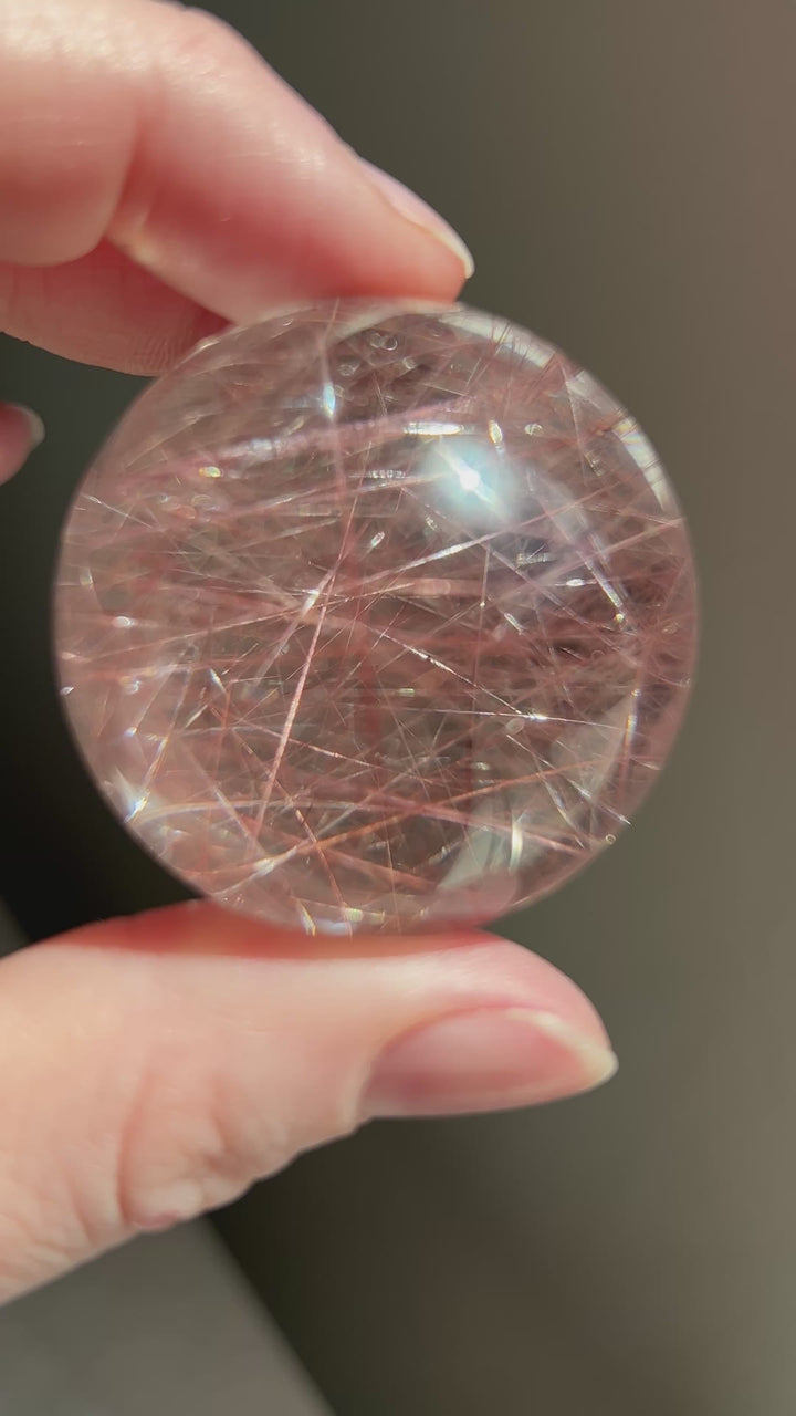 Red Rutilated Quartz Sphere | 41mm