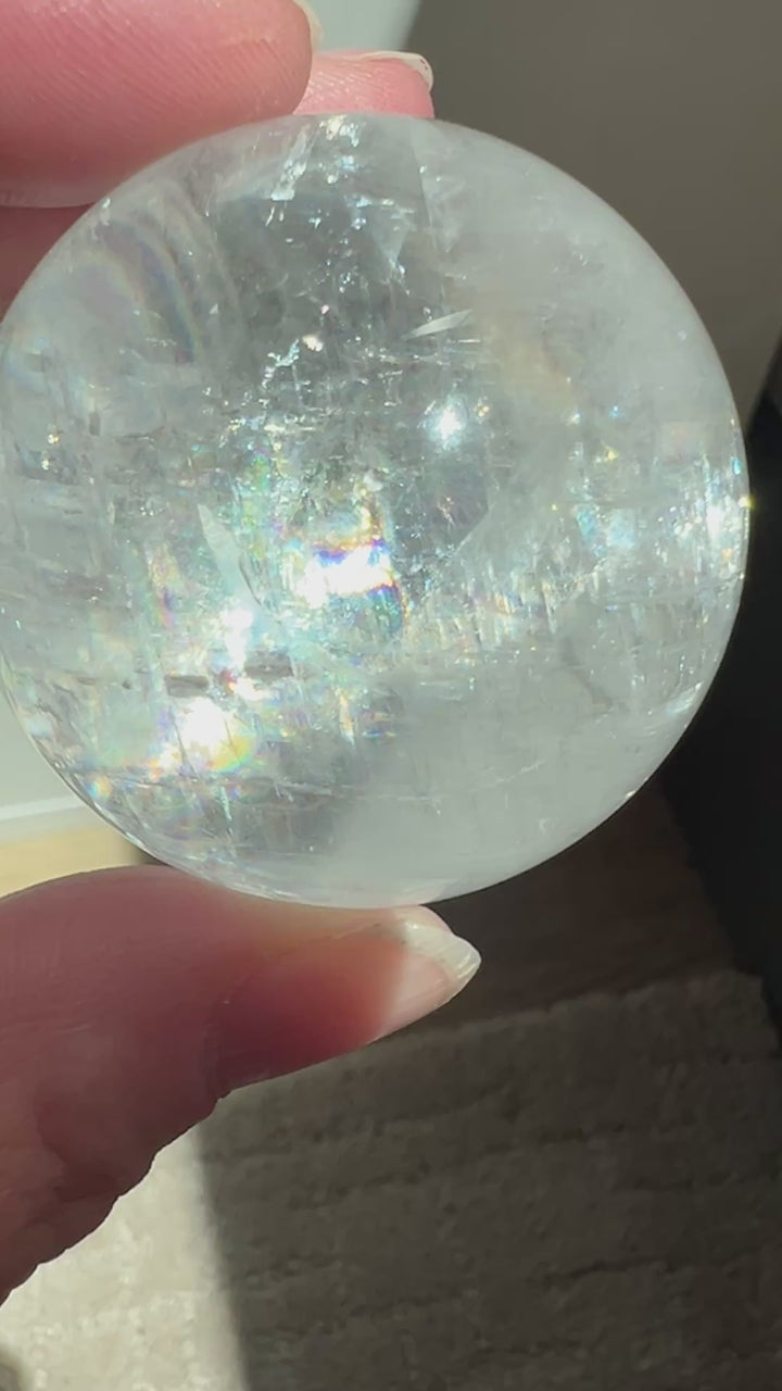 Optical Calcite Sphere (15) | 128.2g 45mm
