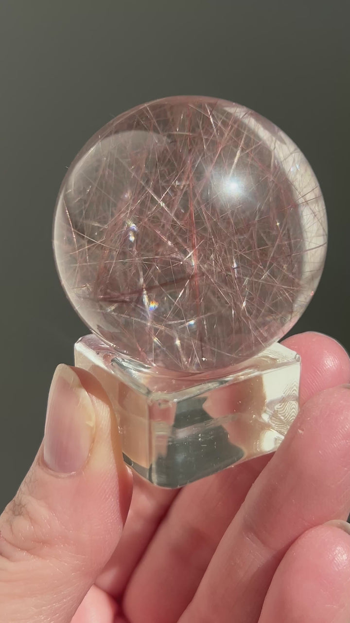 Red Rutilated Quartz Sphere | 41mm