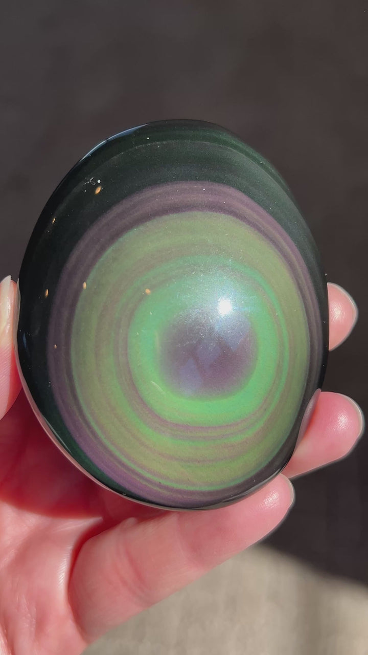 Rainbow Obsidian Palmstone (9) | 129.3g